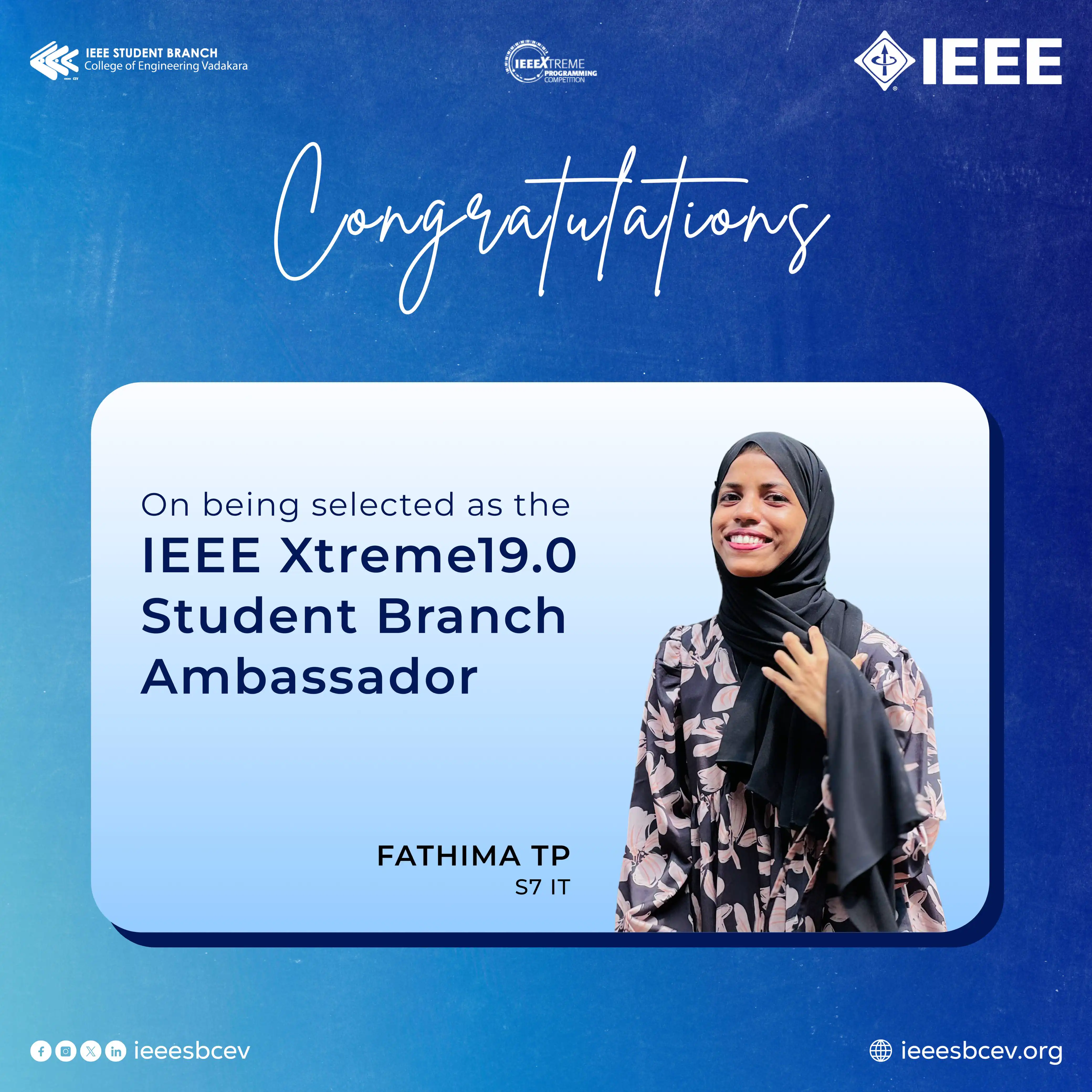 IEEE Xtreme19.0 SB Ambasssador